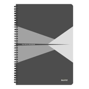 Spirálfüzet Leitz A4 kockás laminált karton borítás, szürke 46470085