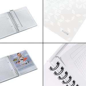 Leitz WOW spirálfüzet, A5, kockás, fehér 46410001