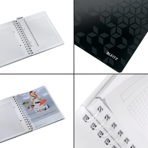 Leitz WOW spirálfüzet, A5, kockás, fekete 46410095
