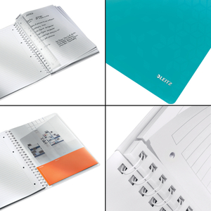 Leitz WOW spirálfüzet, A4, vonalas, jégkék 46370051