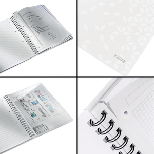 Leitz WOW spirálfüzet, A4, kockás, fehér 46380001