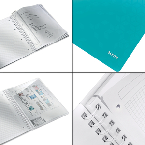 Leitz WOW spirálfüzet, A4, kockás, jégkék 46380051