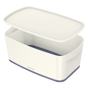 Leitz MyBox tárolódoboz fedővel, kicsi, fehér/szürke 52291001