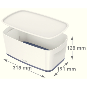 Leitz MyBox tárolódoboz fedővel, kicsi, fehér/rózsaszín 52291023
