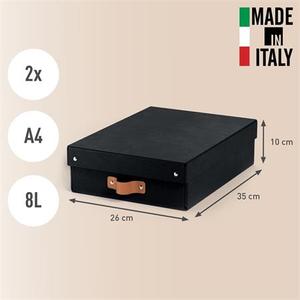 Leitz Puro karton t&aacute;rol&oacute;doboz M m&eacute;ret alacsony 2db fekete