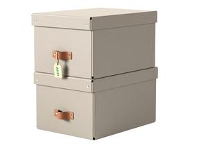 Leitz Puro karton t&aacute;rol&oacute;doboz M m&eacute;ret 2db sz&uuml;rke-b&eacute;zs