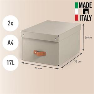 Leitz Puro karton t&aacute;rol&oacute;doboz M m&eacute;ret 2db sz&uuml;rke-b&eacute;zs