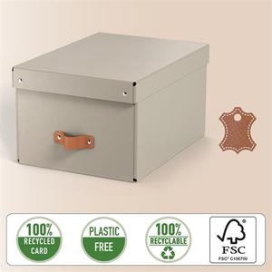 Leitz Puro karton t&aacute;rol&oacute;doboz M m&eacute;ret 2db sz&uuml;rke-b&eacute;zs