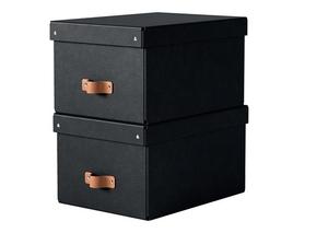 Leitz Puro karton t&aacute;rol&oacute;doboz M m&eacute;ret 2db fekete