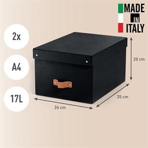 Leitz Puro karton t&aacute;rol&oacute;doboz M m&eacute;ret 2db fekete