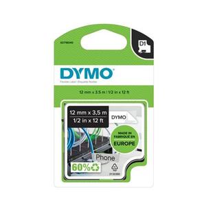 DYMO ID1 speci&aacute;lis nylon kazetta 12mmx3,5m fekete/feh&eacute;r 16957