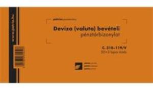 Pátria Bevételi pénztárbizonylat Deviza(valuta) C318-119V