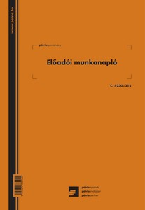 Előadói munkanapló 20l C.5230-315 Pátria