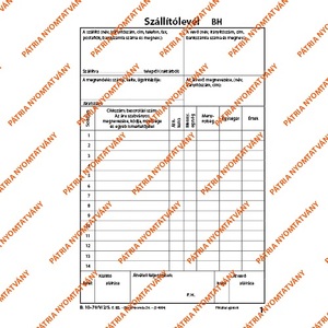 Szállítólevél 50x2 lapos A5 álló, B.10-70/V/2/S