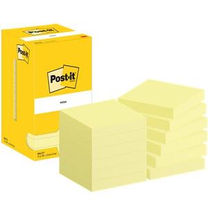 Öntapadós jegyzettömb 76x76 sárga 12x100lap / doboz 3M Post-it