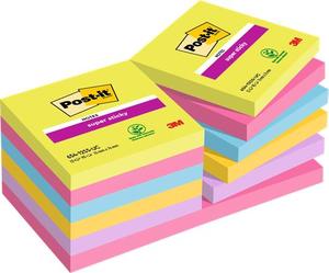 Öntapadós jegyzettömb 76x76 super Sticky ultra 90lap 3M Post-it 12db/csomag
