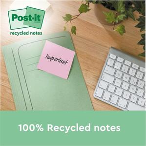 Öntapadós jegyzettömb 38x51 pasztell szivárvány Green Line 3M Post-it 6db/csomag