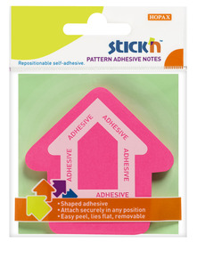 Önt.jegyzet Stick'N 70x70 magenta, nyíl forma