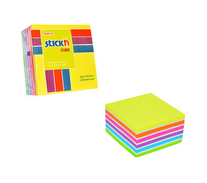 Önt.jegyzet Stick'N 76x76 neon sárga