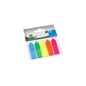 Jel&ouml;lőc&iacute;mke InfoNotes 12x44 mm, 5x25 lap, 5 sz&iacute;n, NYILAK, oldaljel&ouml;lő (műanyag)