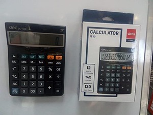 Számológép Deli 1630 asztali, 12 digit, fekete
