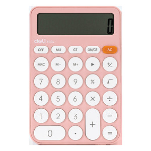 DELI Számológép, asztali, 12 számjegy, pasztellpink