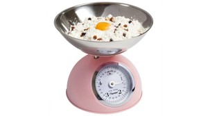 Bestron konyhai tálas mérleg, RETRO RÓZSASZÍN 5KG/20G