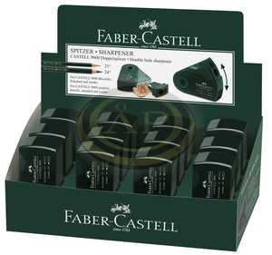 Faber-Castell Hegyező CASTELL 9000 dupla tart&aacute;lyos m&eacute;regz&ouml;ld sz&iacute;nben (standard &eacute;s Jumbo ceruz&aacute;hoz)