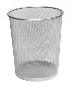 Papírkosár fémhálós ezüst, cc.18L, 29,5átm.x 35mag.x 24átm.cm