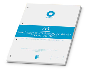 Gyűrűskönyv betét ICO Boxer A4 natúr 50 lapos, 4 lyukú