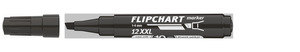 ICO 12XXL Flipchartmarker fekete, vágott csúcsos