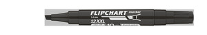 ICO 12XXL Flipchartmarker fekete, vágott csúcsos