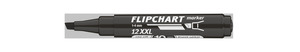 ICO 12XXL Flipchartmarker fekete, vágott csúcsos