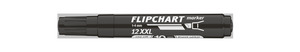 ICO 12XXL Flipchartmarker fekete, vágott csúcsos