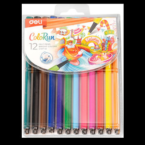 DELI Filctollkészlet, 12 darabos, ColoRun