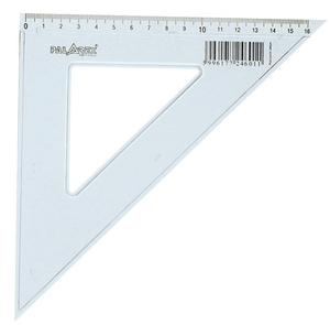 Vonalzó műanyag 45 fokos 16cm