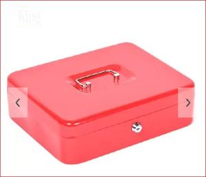 Pénzkazetta 250x180x90mm piros, King Safe