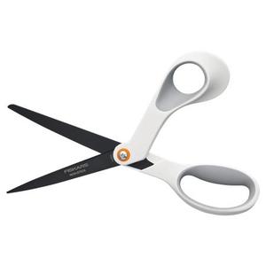 Olló, általános, tapadásmentes, 21 cm, FISKARS Titanium, fehér