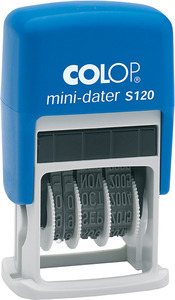 Dátumbélyegző COLOP S 120 mini , fekete párnával önfestékező