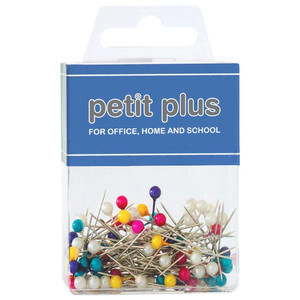 Gombostű PETIT PLUS BC sz&iacute;nes fejjel műanyag dobozban
