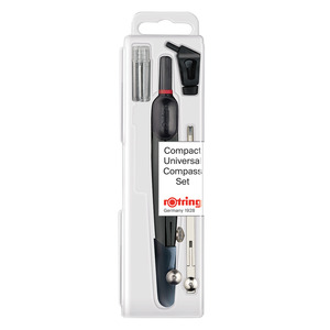 Körzőkészlet, univerzális, 4 darabos, rOtring COMPACT