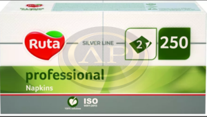 Ruta Professional szalv&eacute;ta 33x33cm 250db 2 r&eacute;tegű feh&eacute;r 100% cellul&oacute;z 1/4