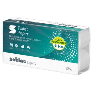 WEPA SATINO LIQUIFY  toalettpapír, 3 rétegű, 8 tek/csomag,  250 lap=27,5 m. FEHÉR