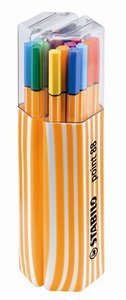 Tűfilc készlet, 0,4 mm, STABILO Point 88 Twin Pack, 20 különböző szín