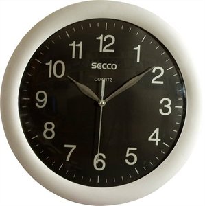 Falióra Secco metal ezüst/fekete 30cm S TS6046-51