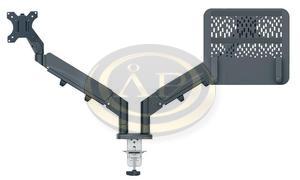 Leitz Ergo Dual helytakar&eacute;kos monitor- &eacute;s laptopkar, s&ouml;t&eacute;tsz&uuml;rke