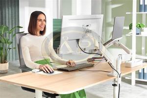 Leitz Ergo Dual helytakar&eacute;kos monitor- &eacute;s laptopkar, vil&aacute;gosz&uuml;rke