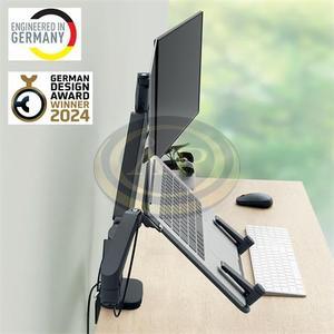 Leitz Ergo Dual helytakar&eacute;kos monitor- &eacute;s laptopkar, s&ouml;t&eacute;tsz&uuml;rke