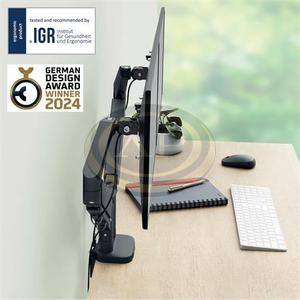 Leitz Ergo Dual helytakar&eacute;kos monitorkar k&eacute;t monitorhoz, s&ouml;t&eacute;tsz&uuml;rke