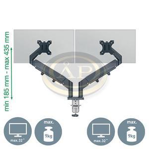 Leitz Ergo Dual helytakar&eacute;kos monitorkar k&eacute;t monitorhoz, s&ouml;t&eacute;tsz&uuml;rke
